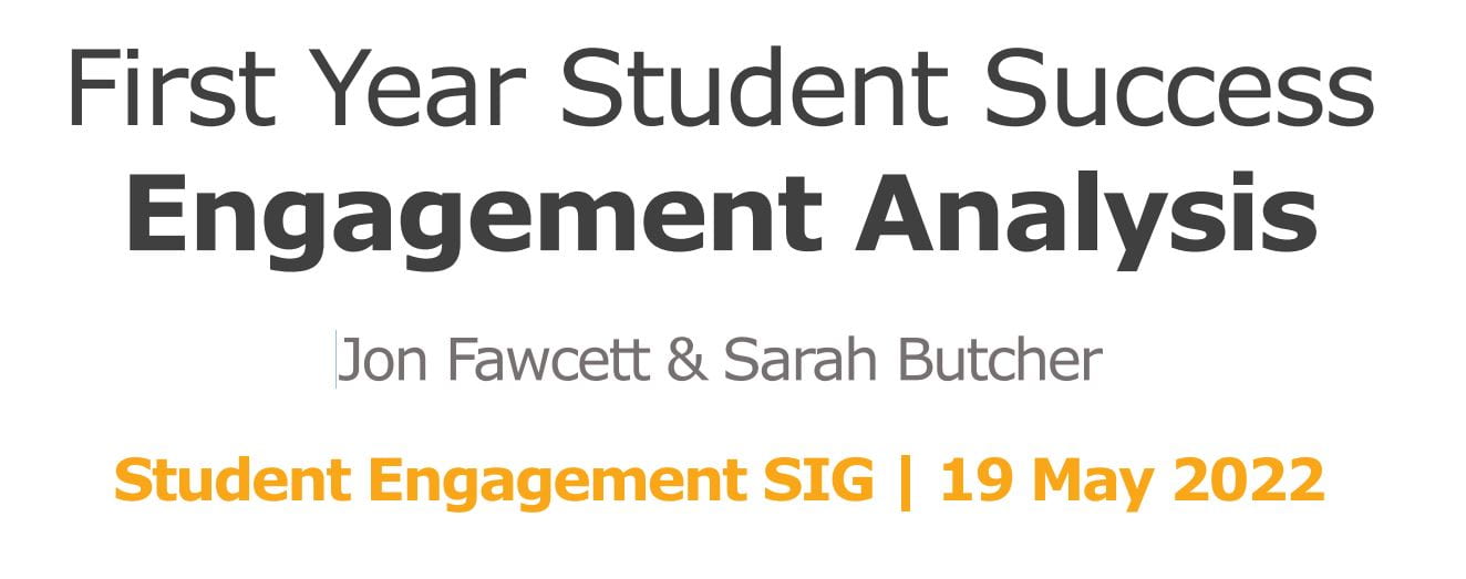 Image: First Year Student Success - Engagement Analysis
